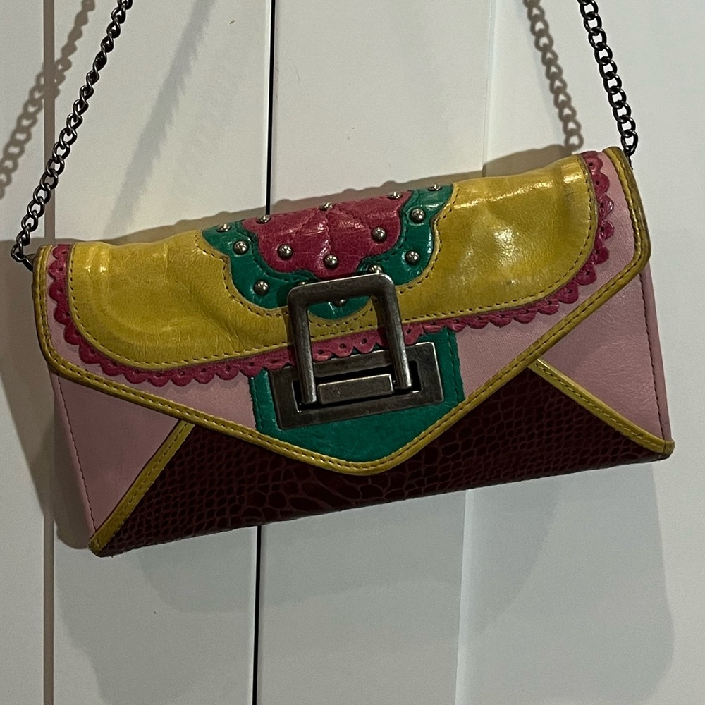 Spencer & Rutherford leather multi coloured wallet / clutch